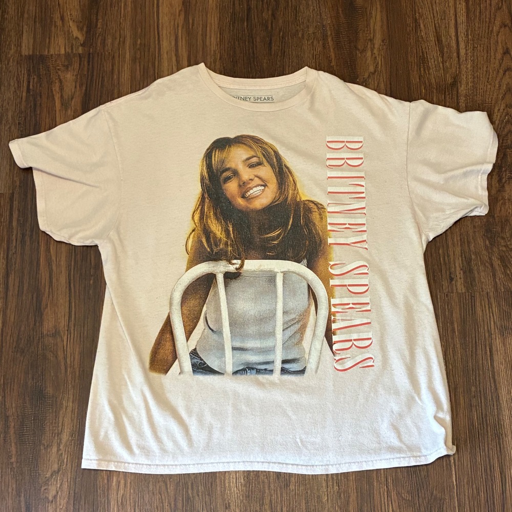 Britney Spears Baby One More Time T-Shirt Men's XL White Graphic Tee Y2K